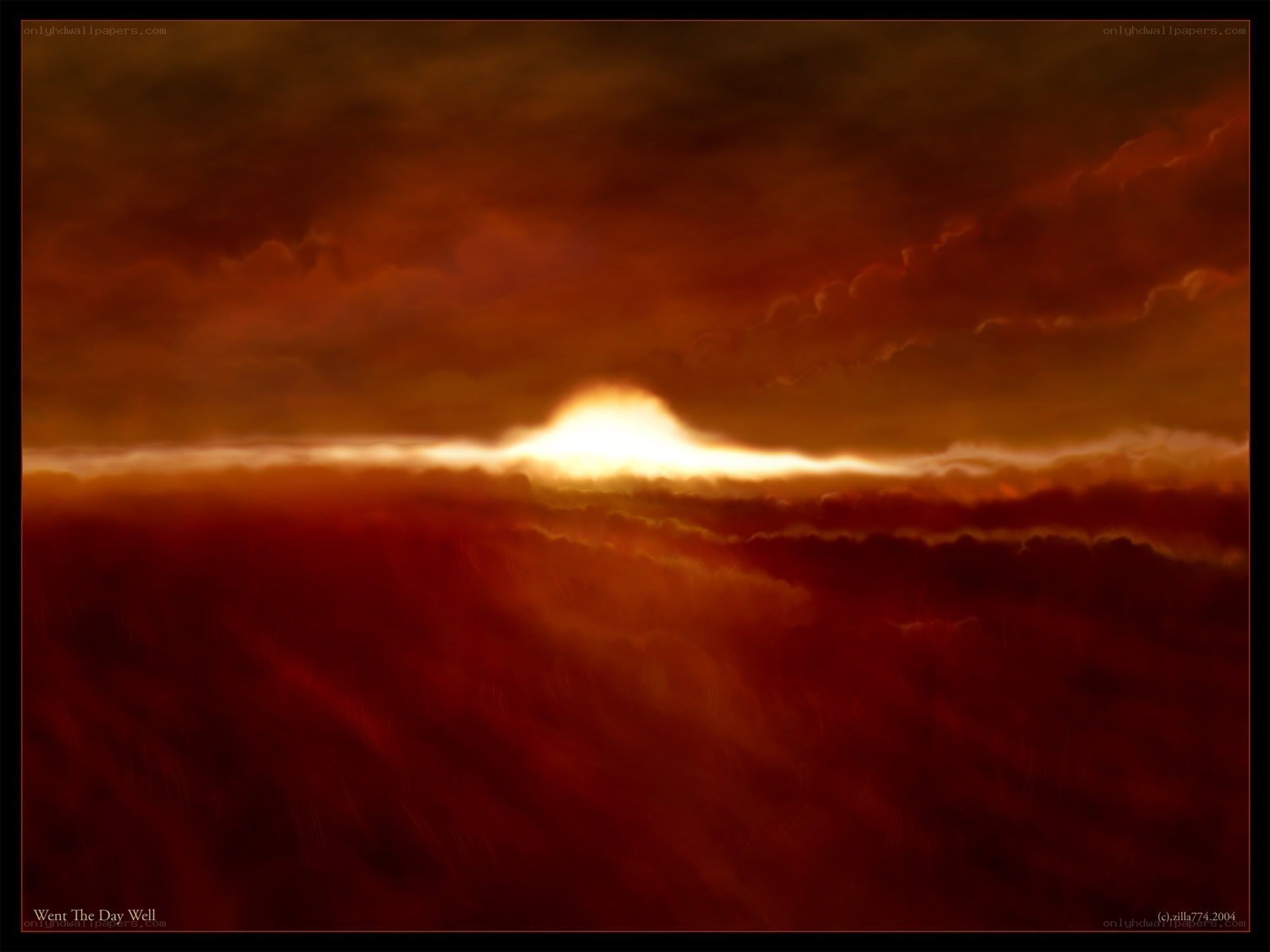 Sunset over a red landscape