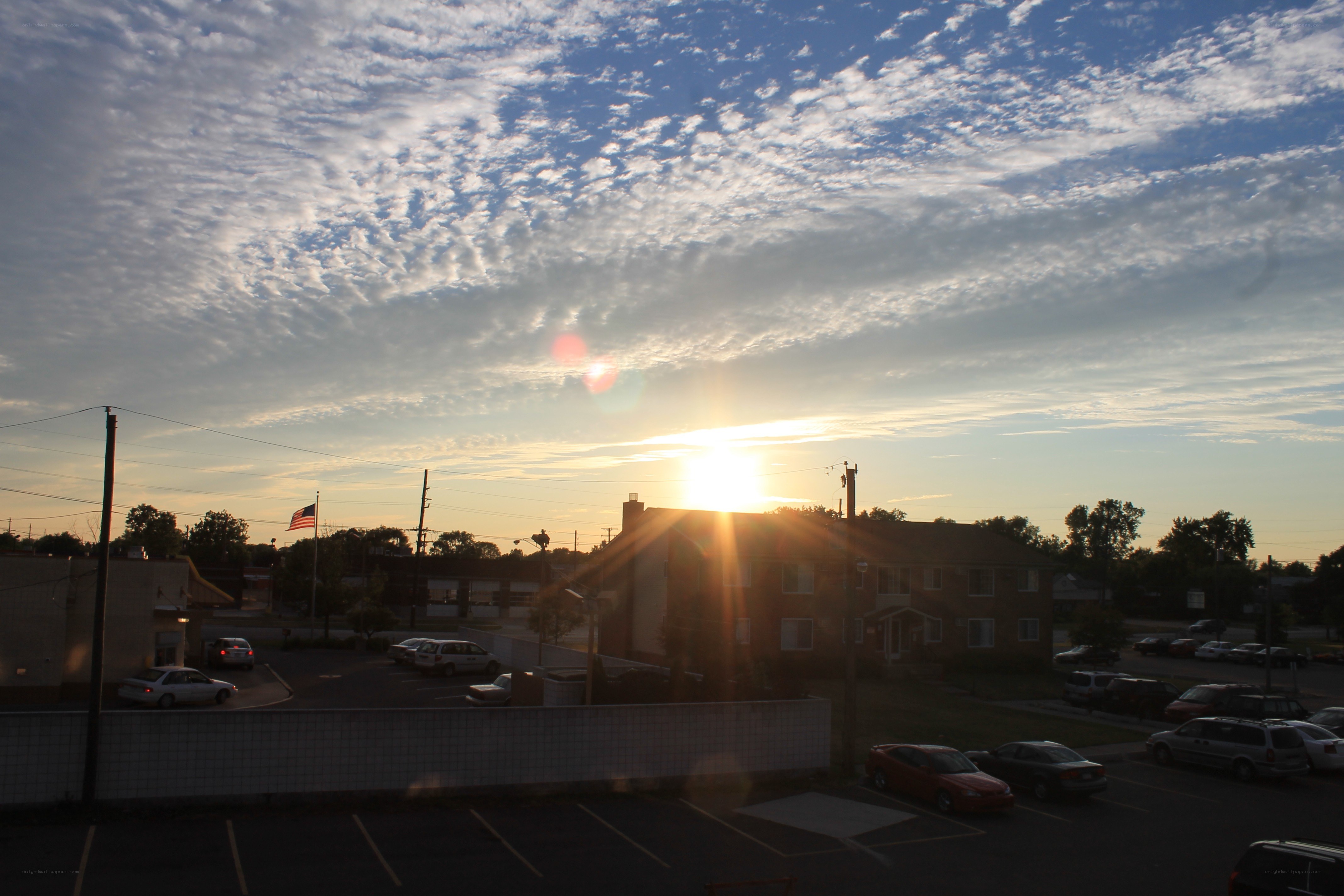 Sunset over a residential area