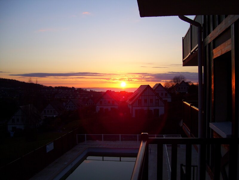 Sunset over a residential area