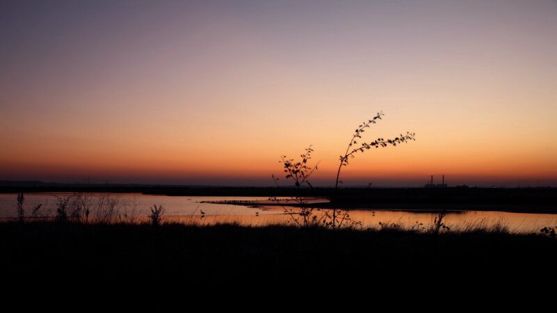 sunset over a river