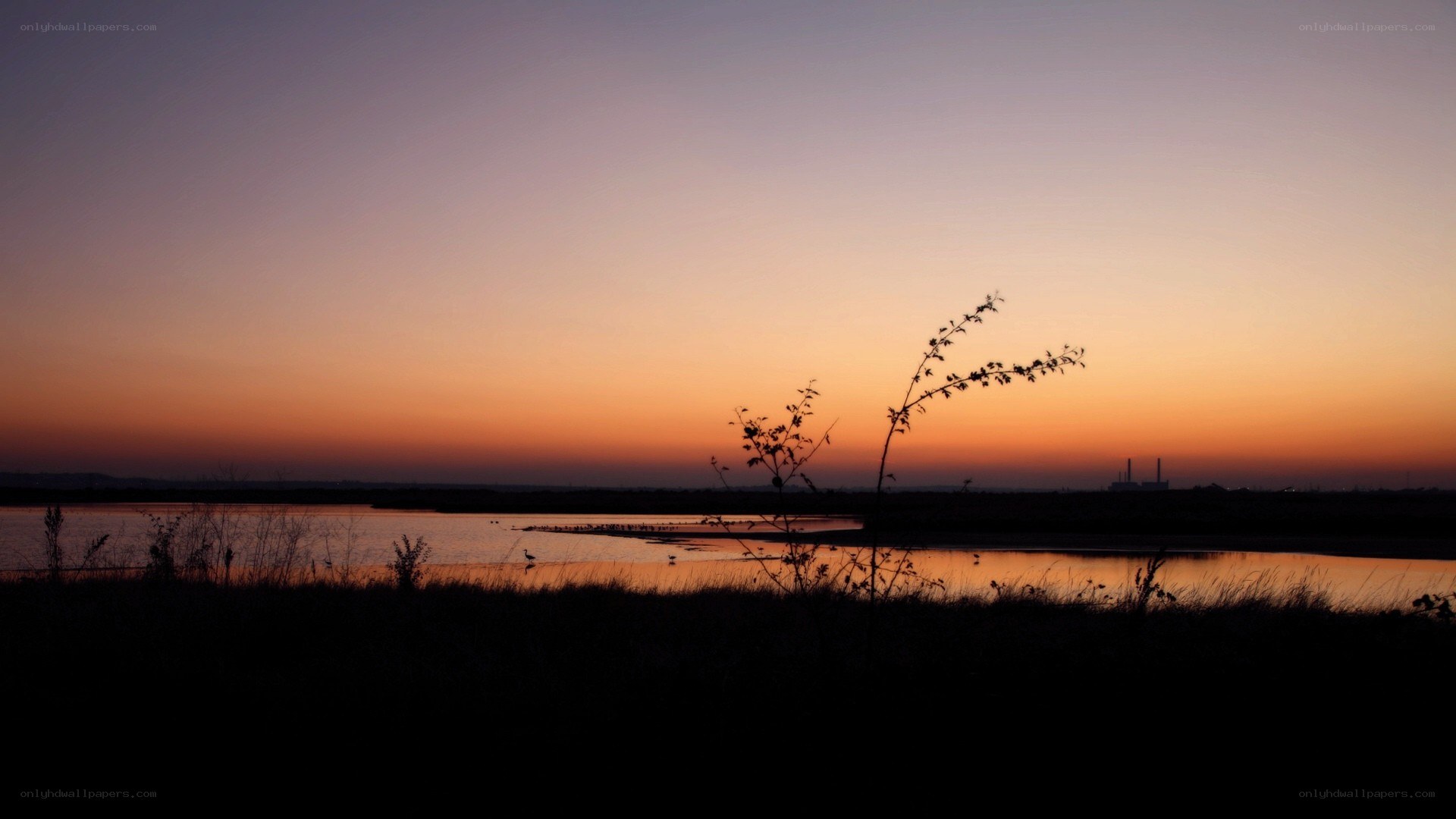 sunset over a river