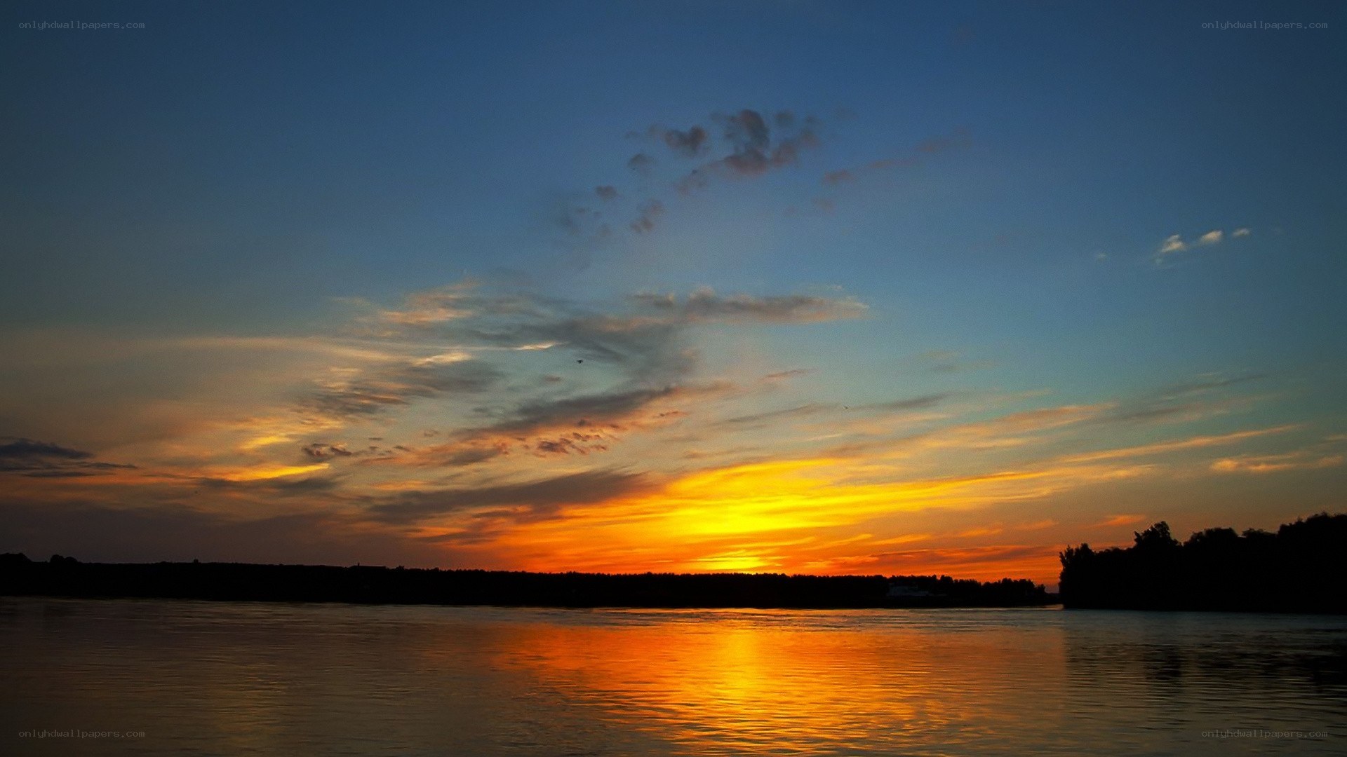 sunset over a river