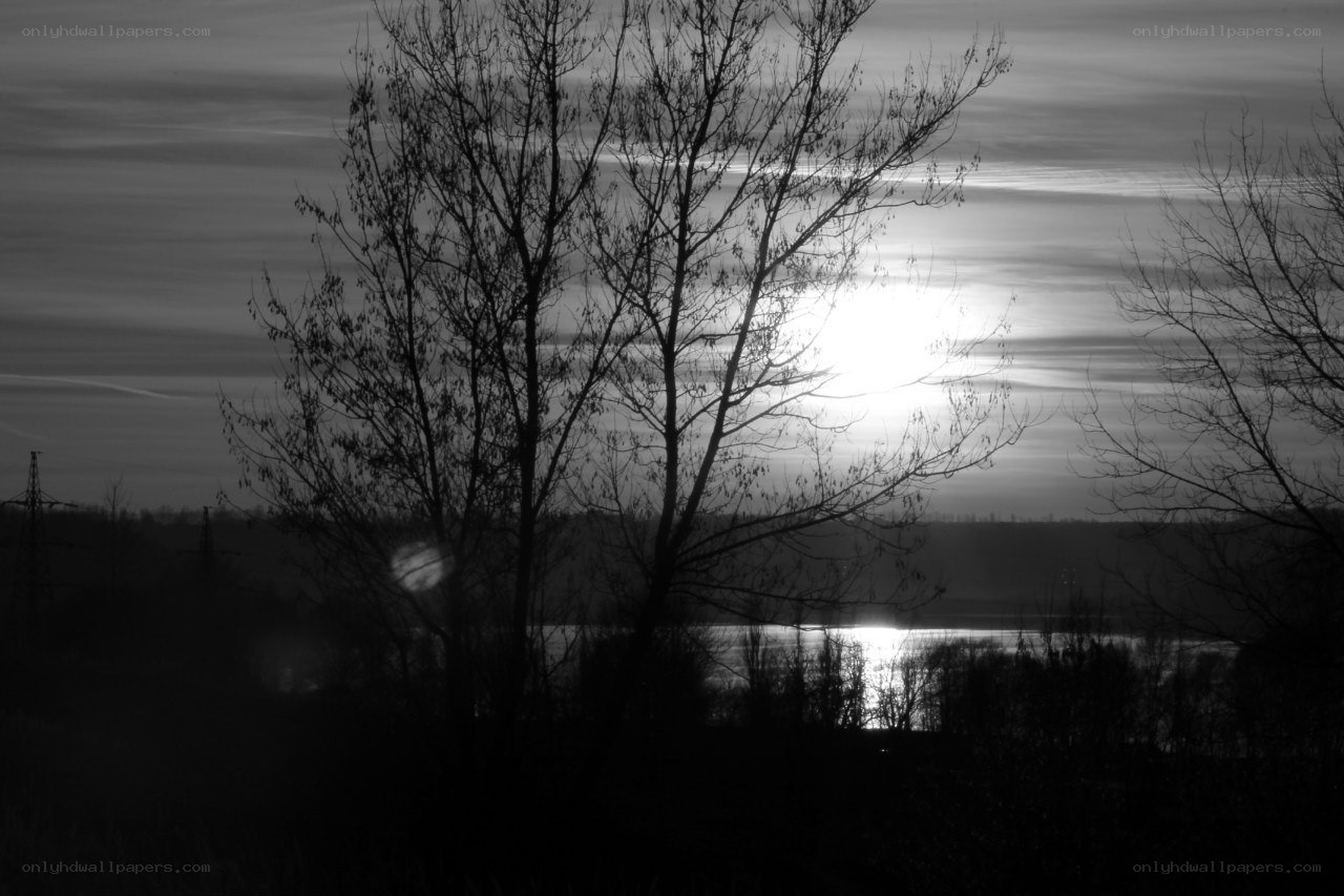 Sunset over a river