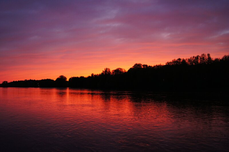 sunset over a river