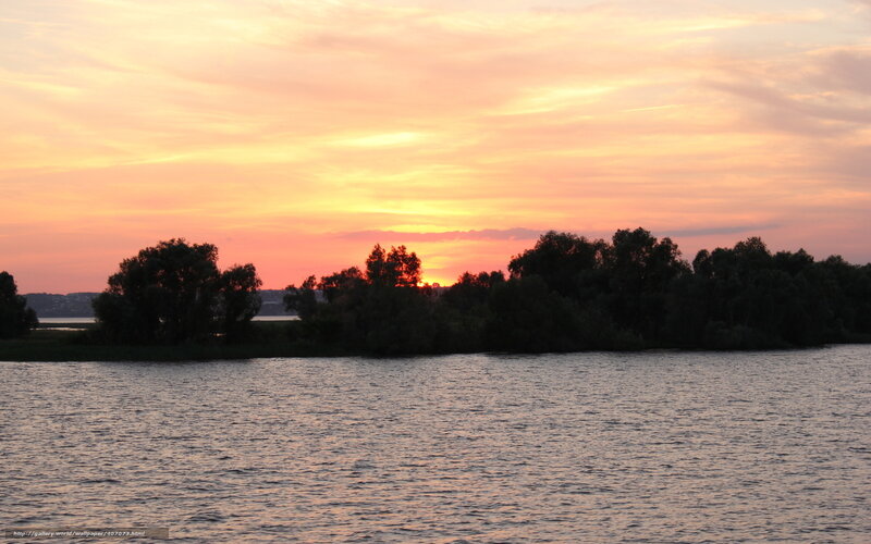 sunset over a river