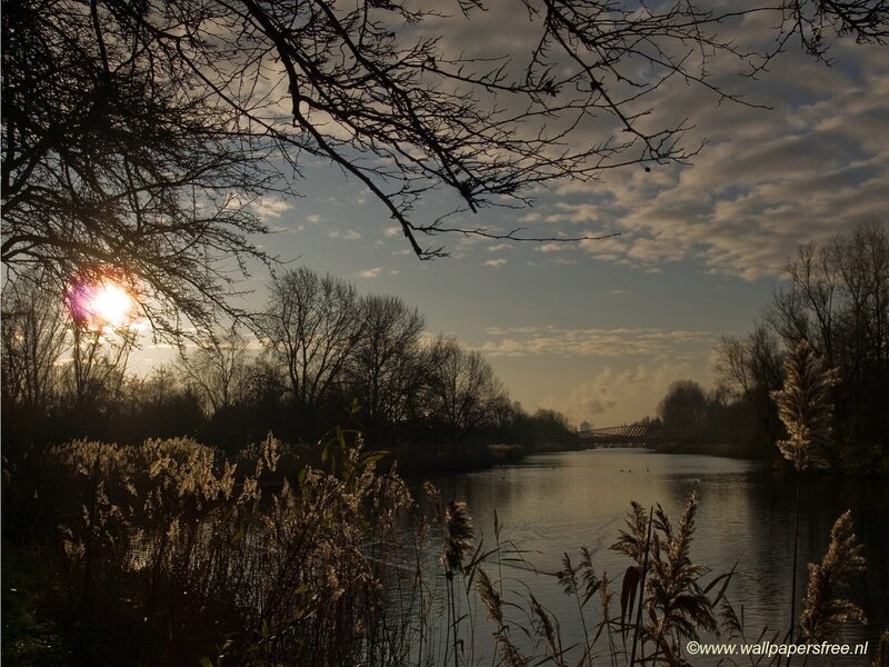 sunset over a river