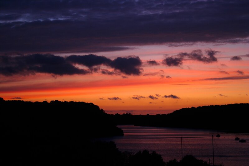 sunset over a river