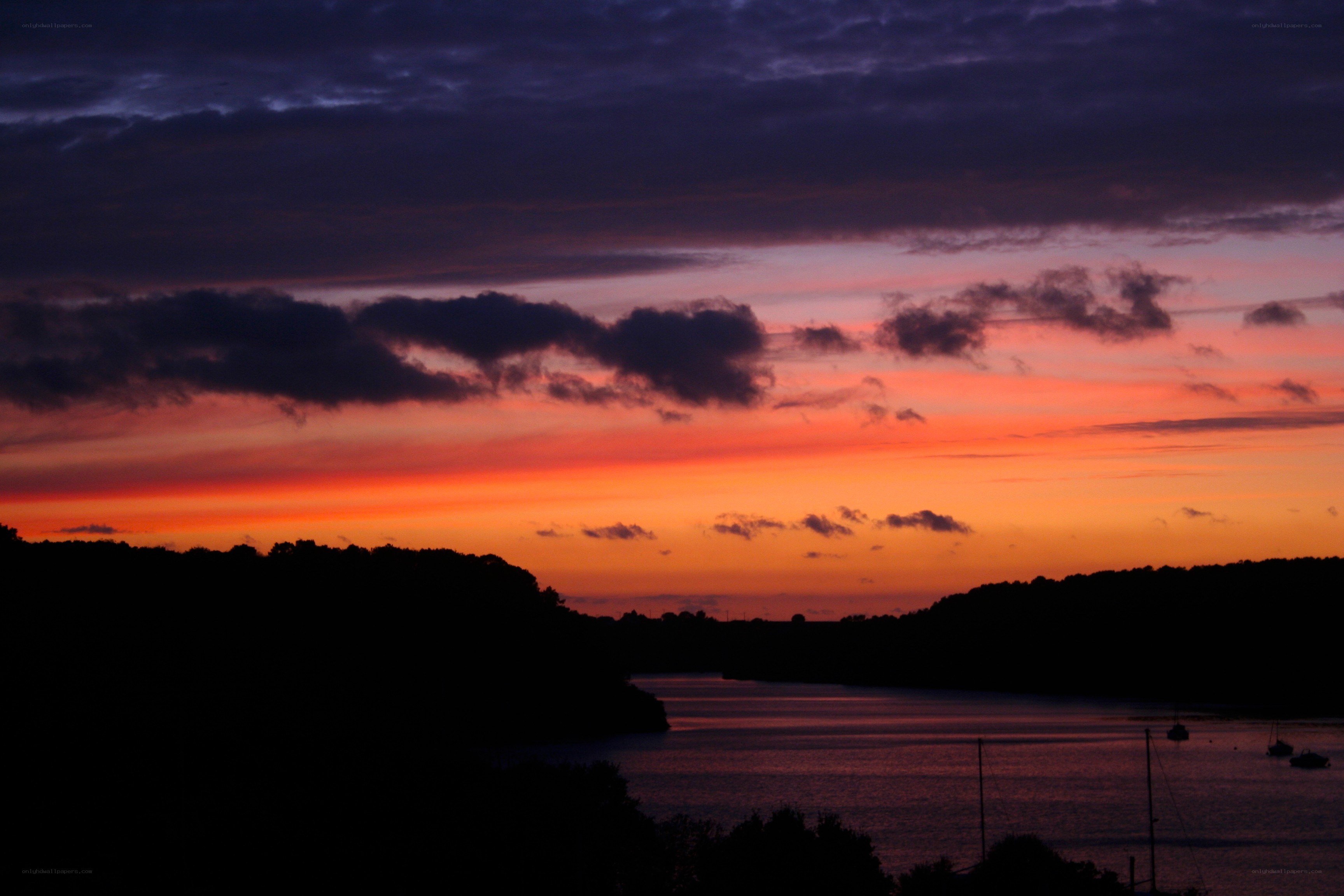 sunset over a river