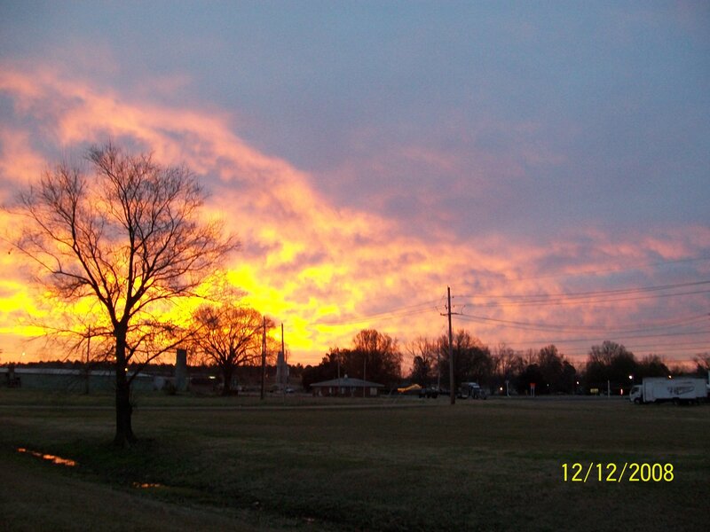 sunset over a rural field