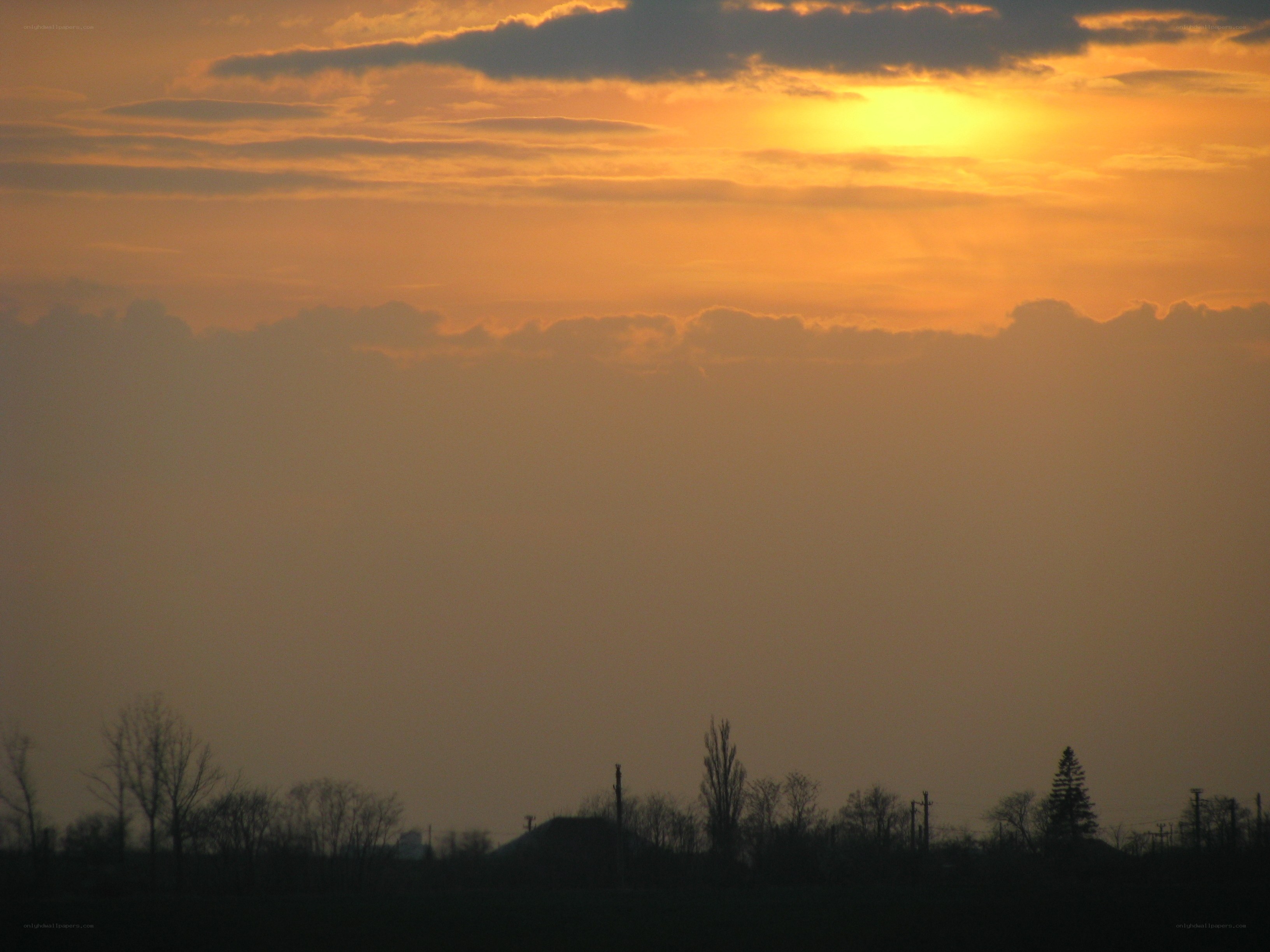 sunset over a rural landscape