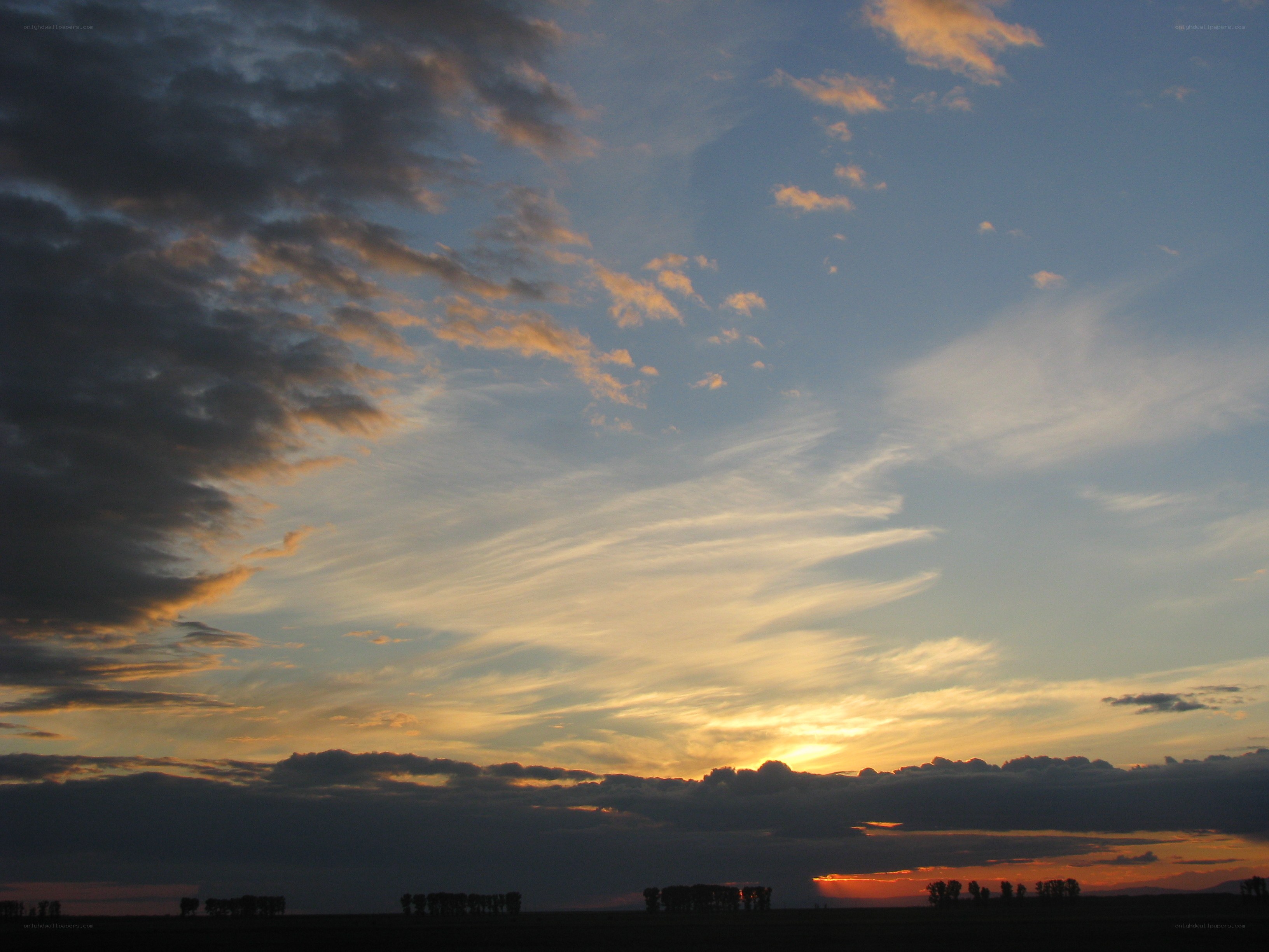 sunset over a rural landscape