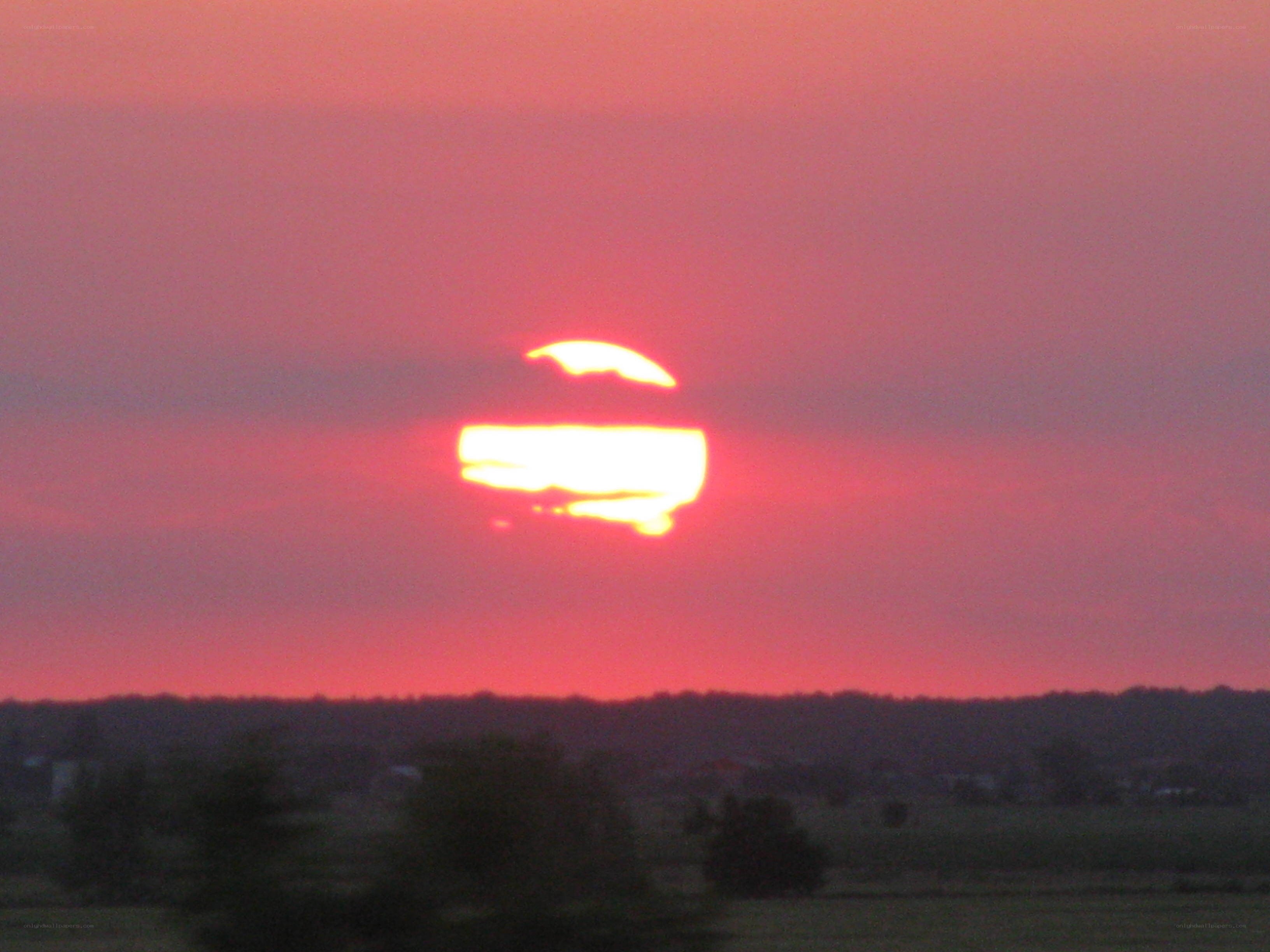 Sunset over a rural landscape