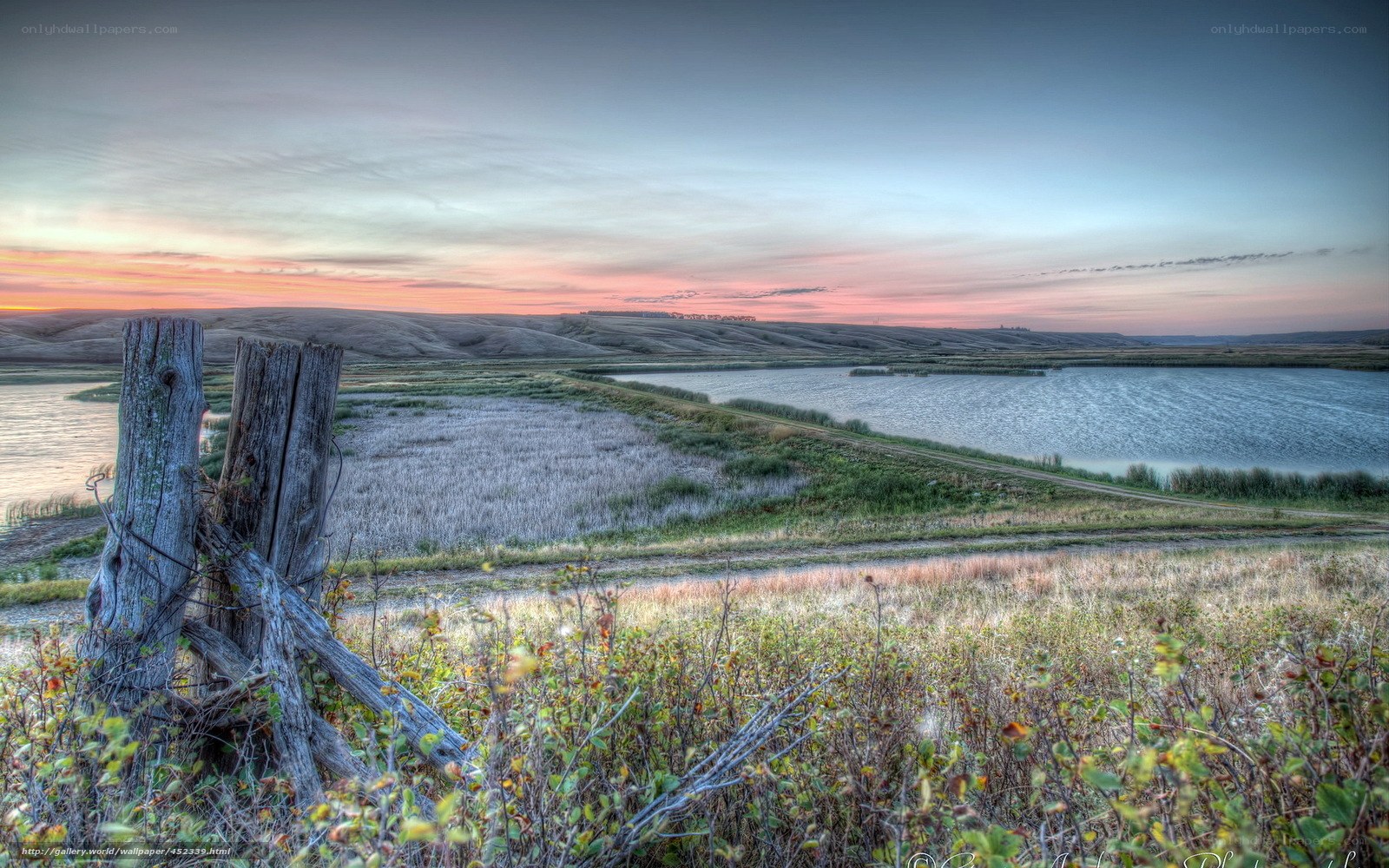 Sunset over a rural landscape