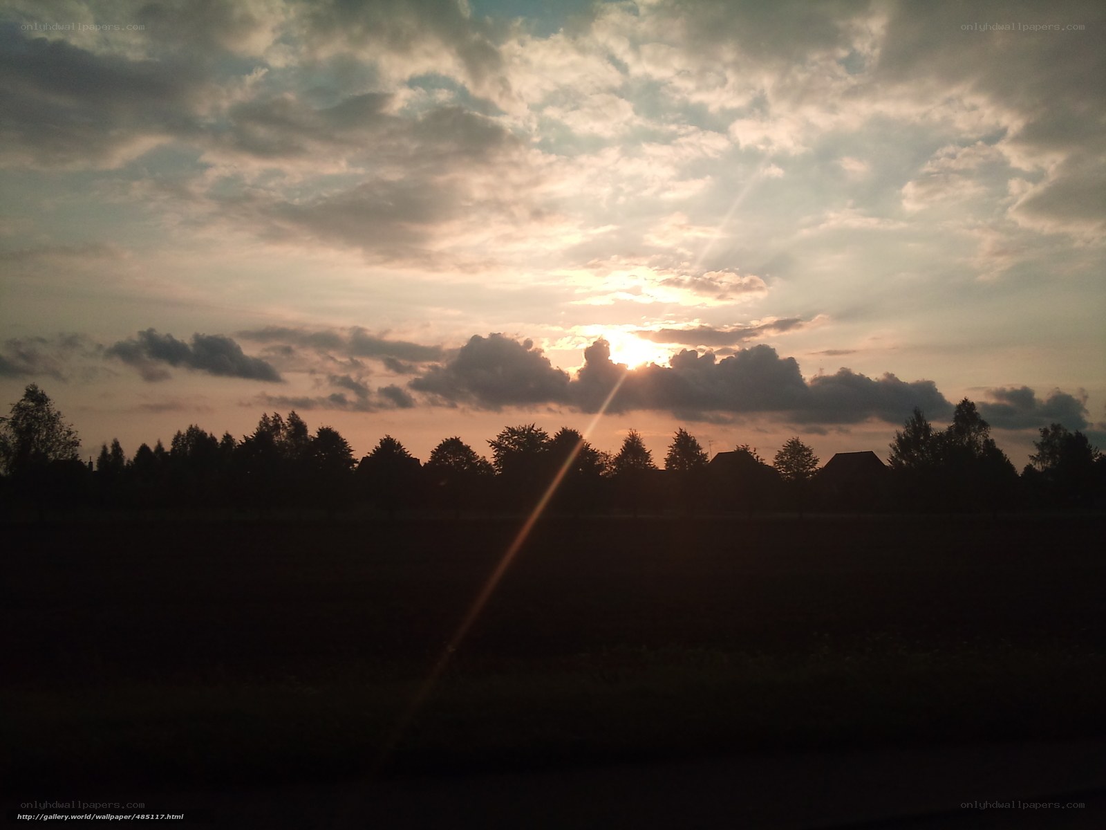sunset over a rural landscape