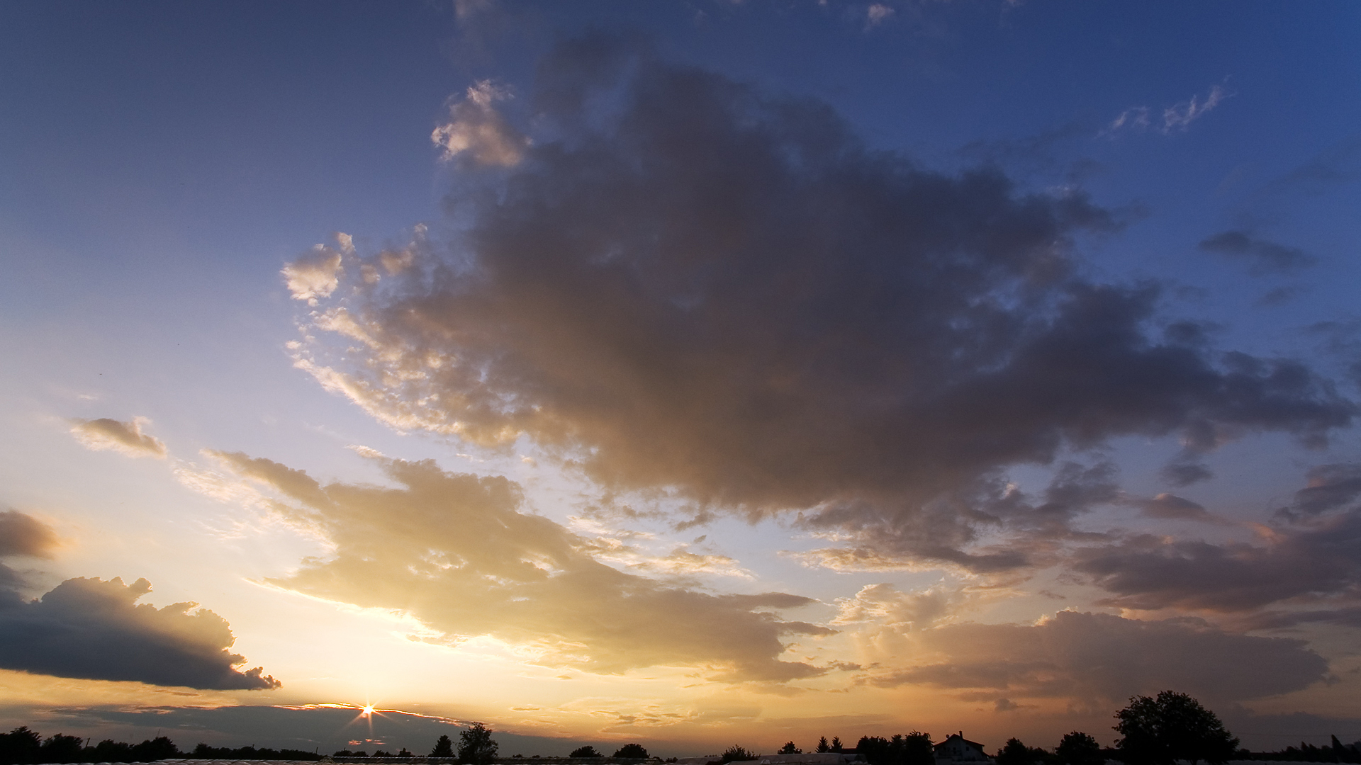sunset over a rural landscape