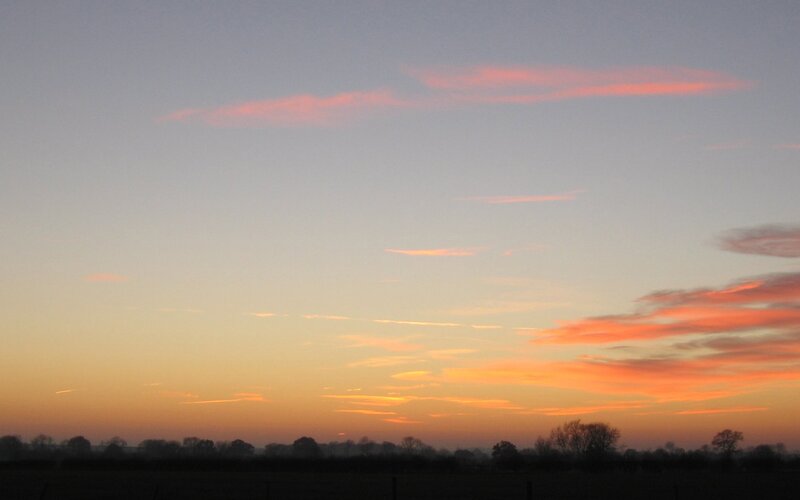 sunset over a rural landscape