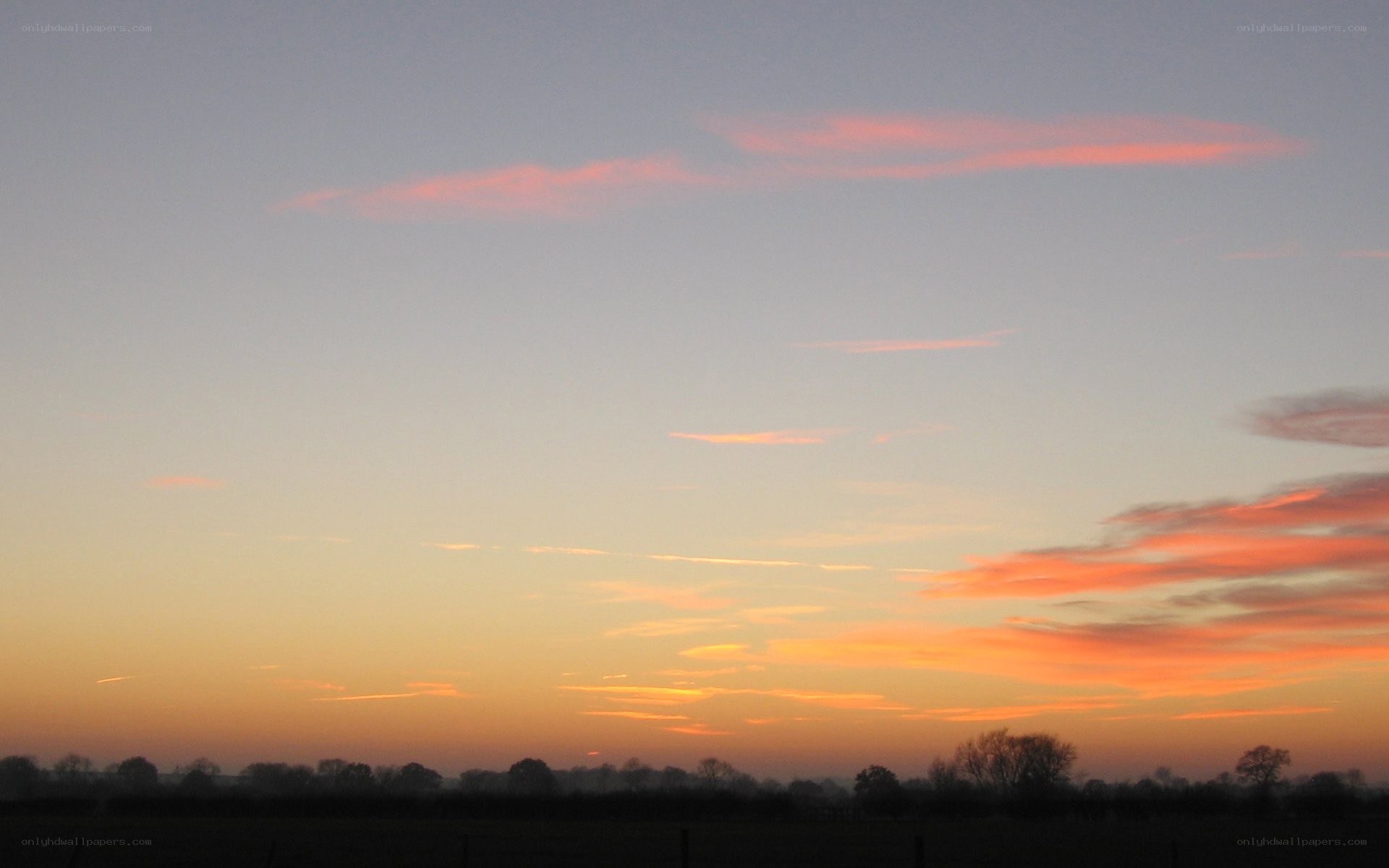 sunset over a rural landscape