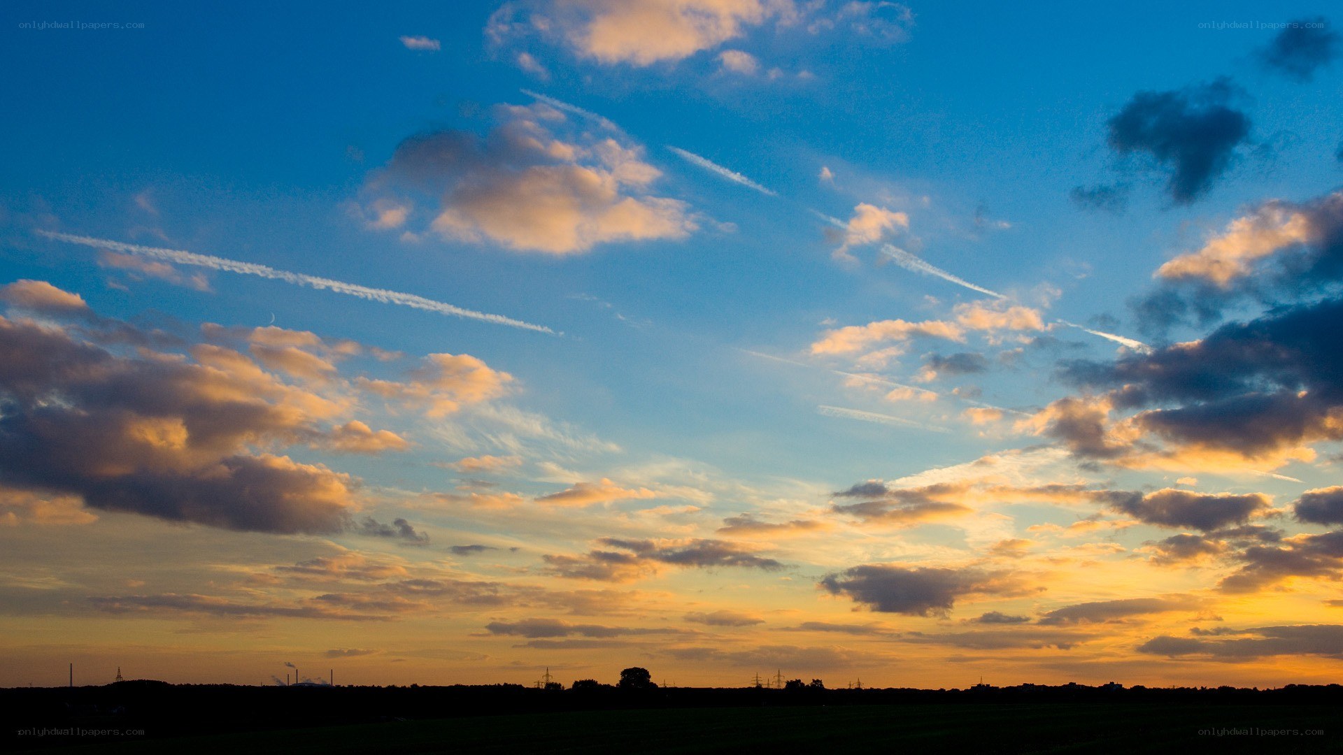 sunset over a rural landscape