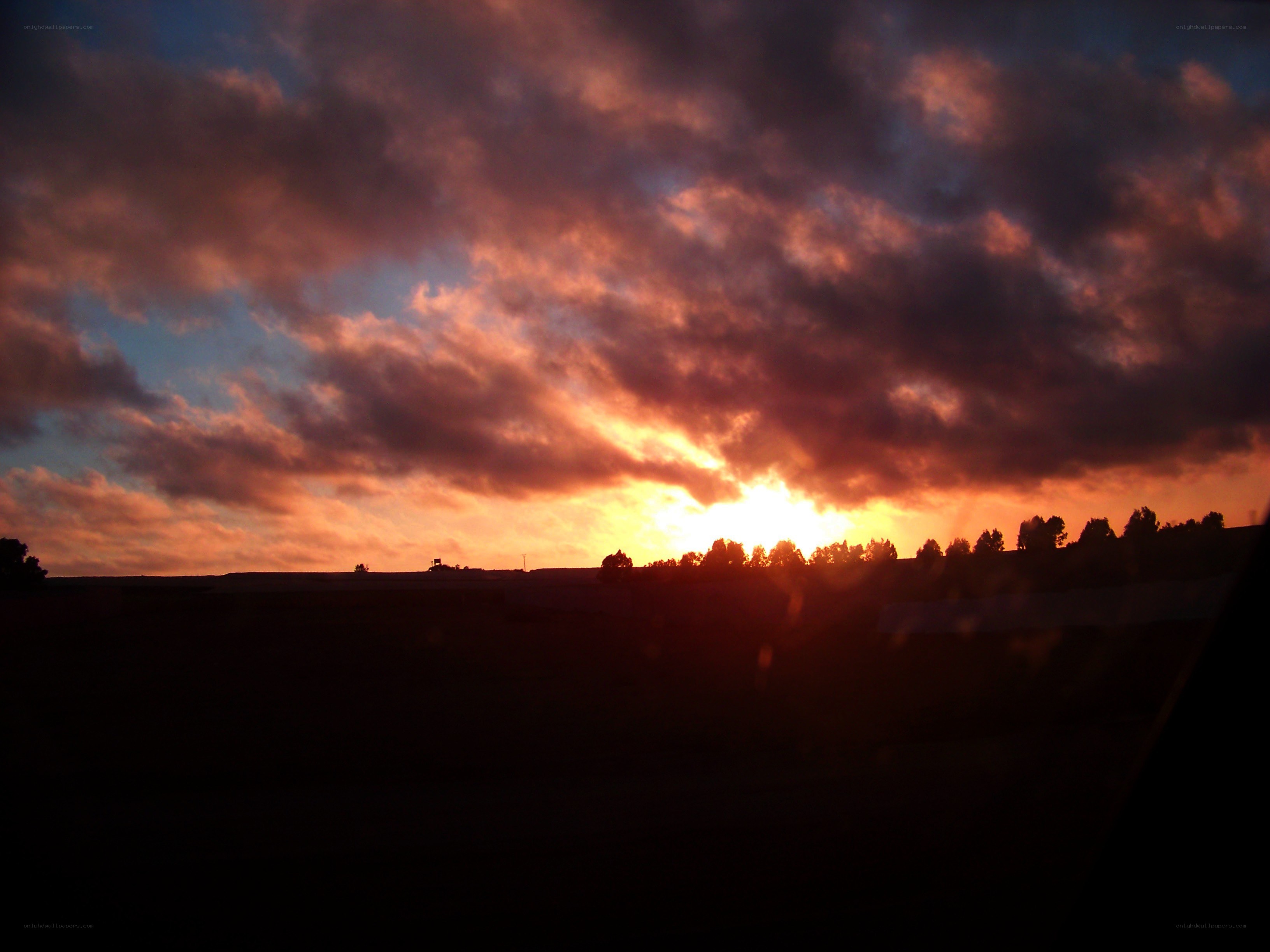 sunset over a rural landscape