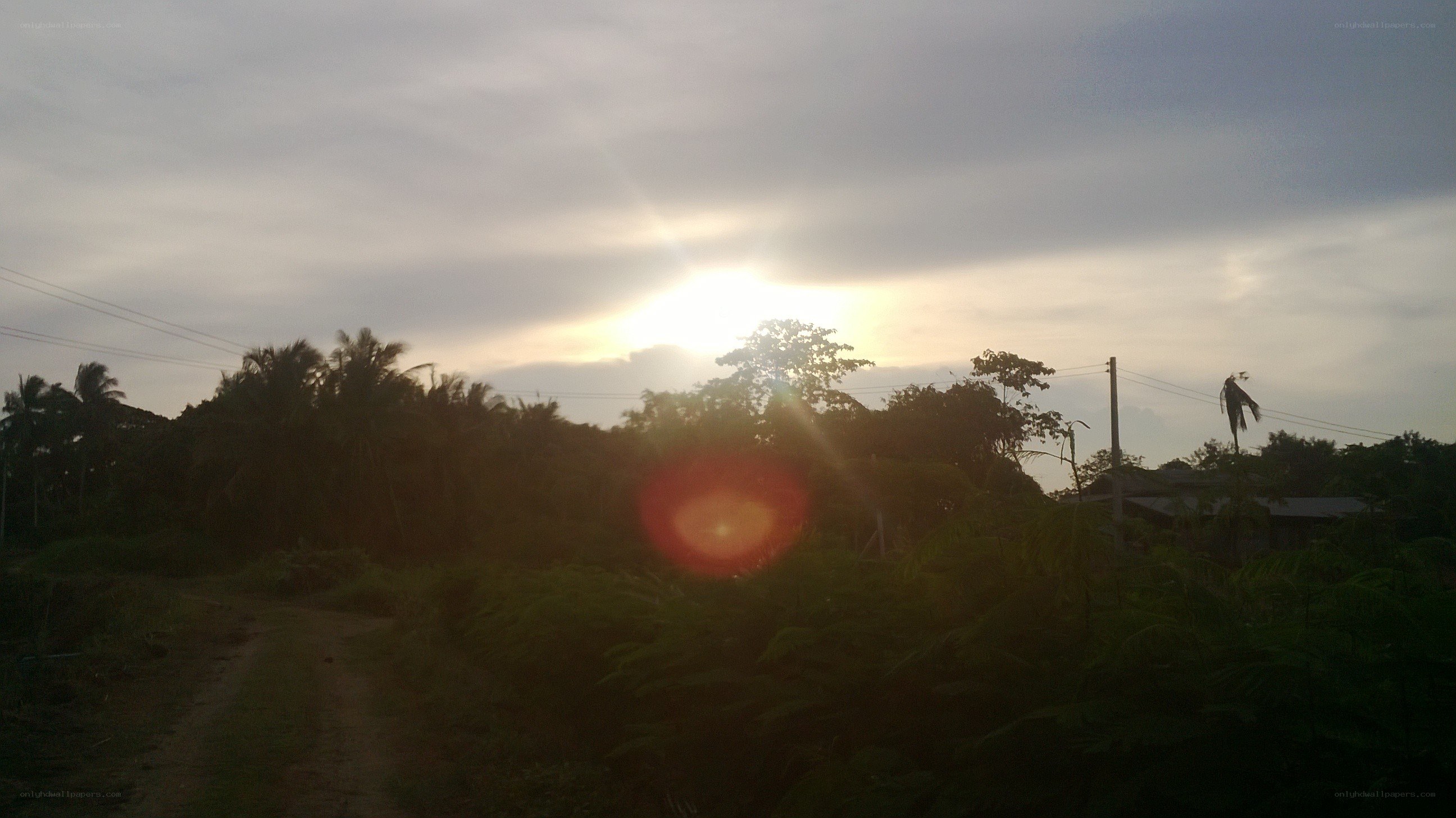 Sunset over a rural path