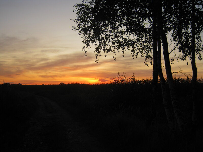 Sunset over a rural path