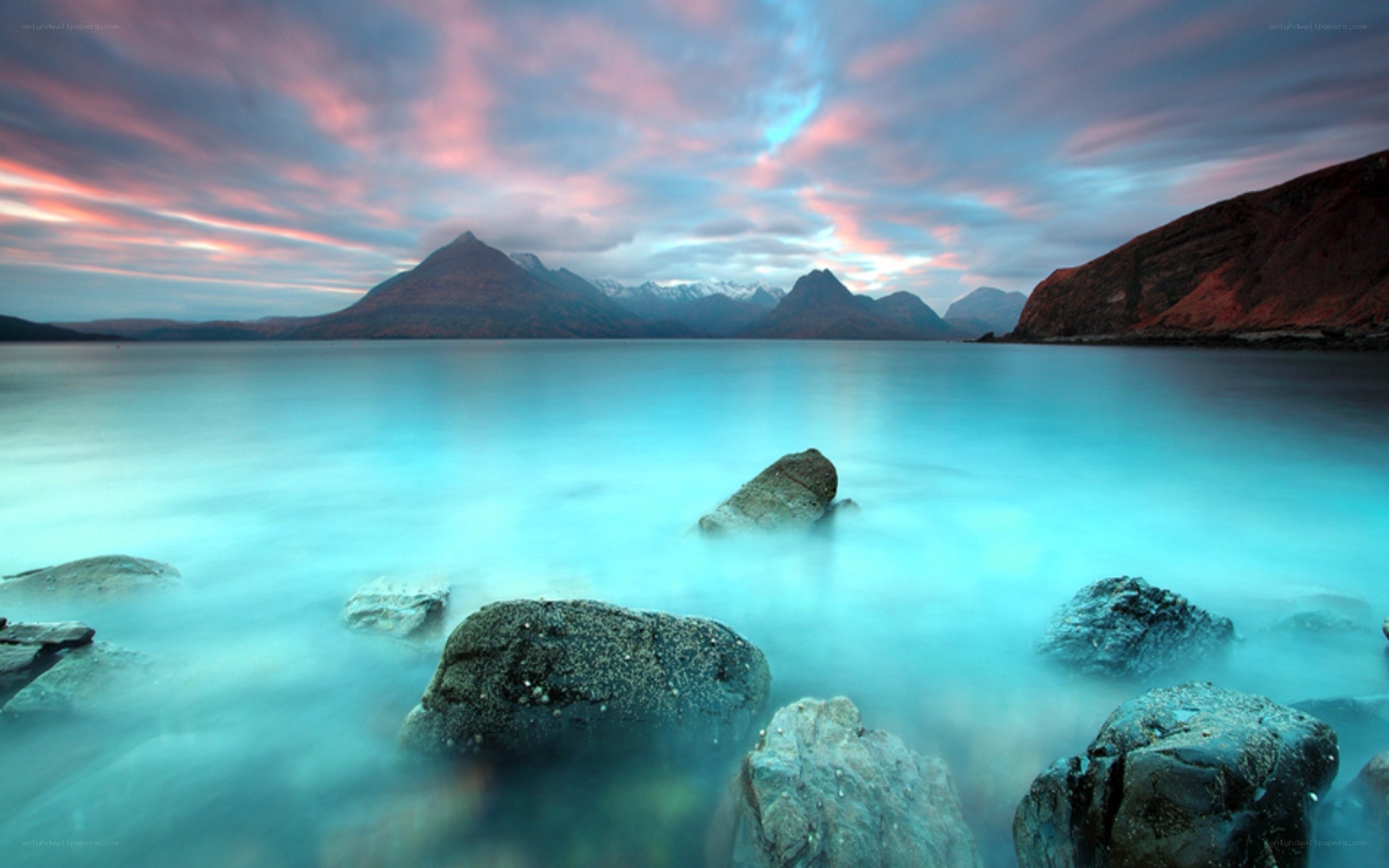 Sunset over a serene lake
