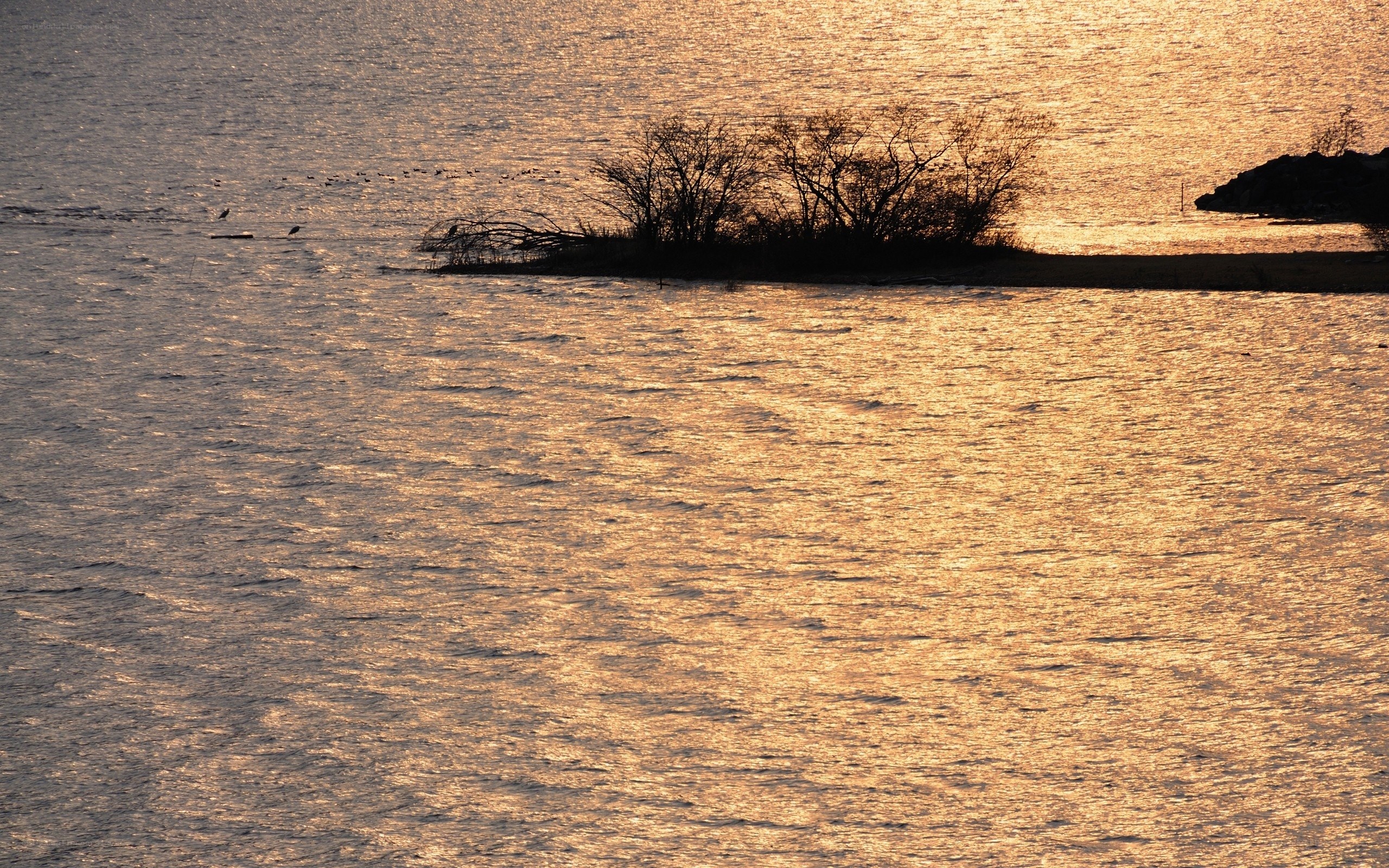 Sunset over a small island
