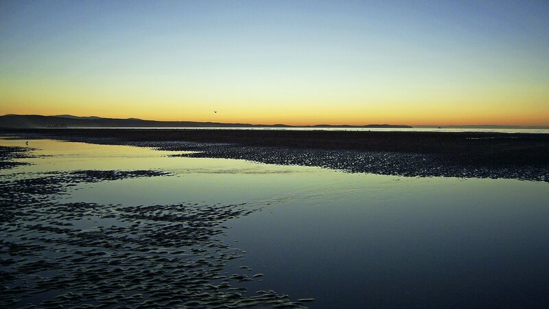 sunset over a tidal flat