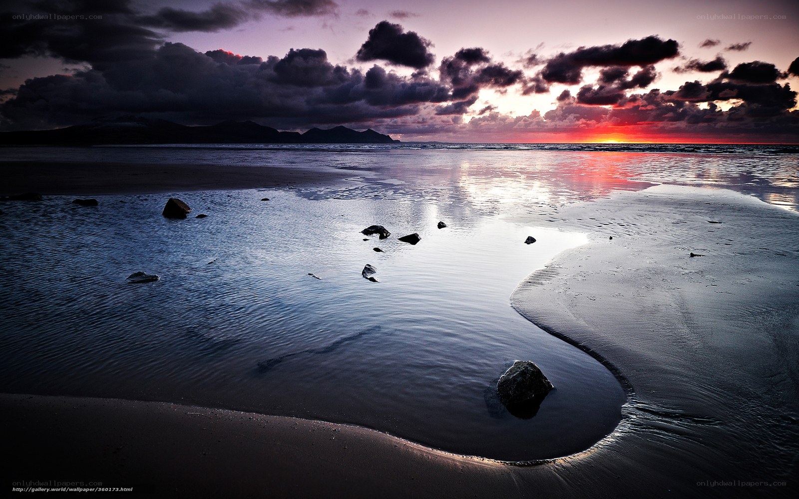 Sunset over a tranquil beach