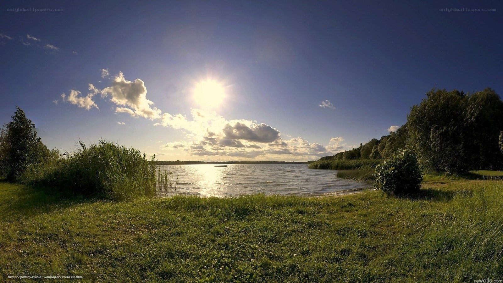Sunset over a tranquil lake