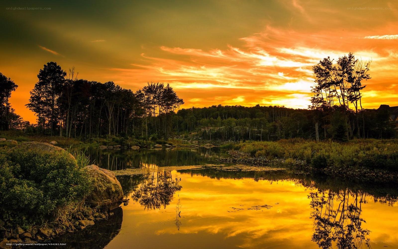 Sunset over a tranquil river
