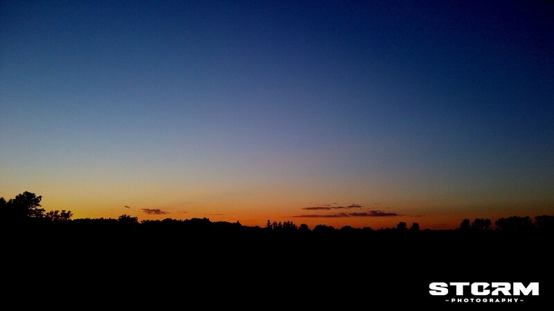 sunset over a treeline