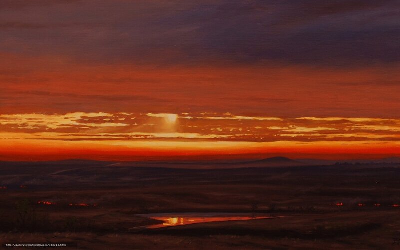 Sunset over a vast landscape