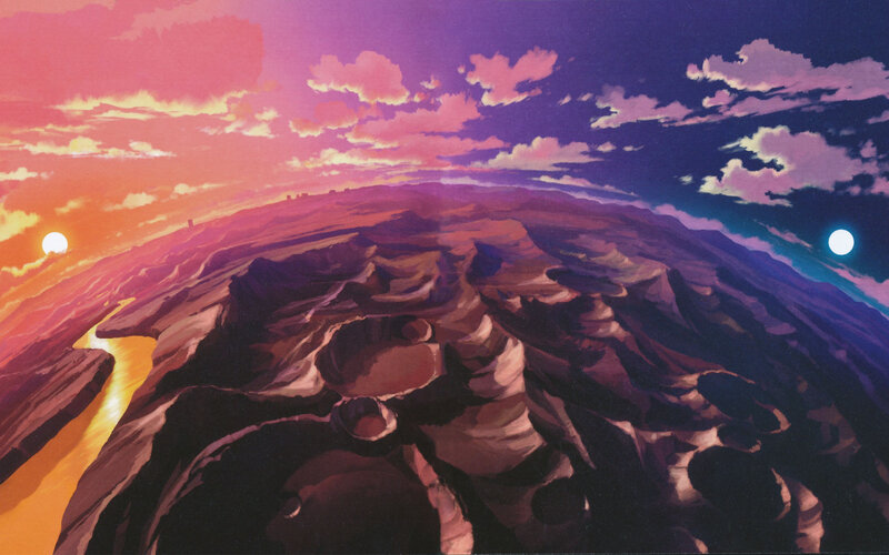 sunset over alien canyon