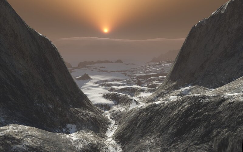 sunset over alien canyon