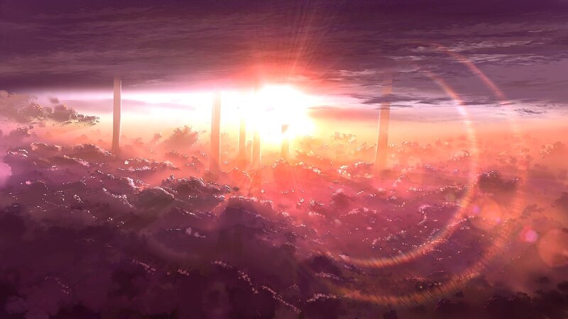 Sunset over Alien Landscape — Purple