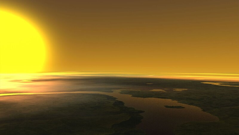 Sunset over Alien Planet — Yellow