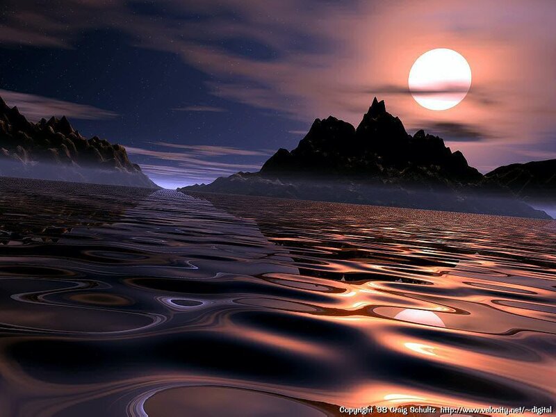 sunset over alien seas
