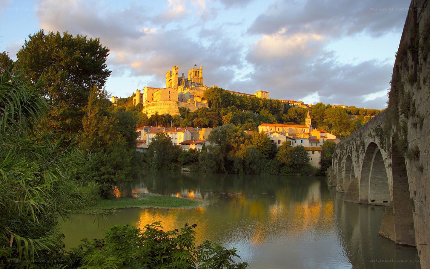 Sunset over Avignon's historic cityscape