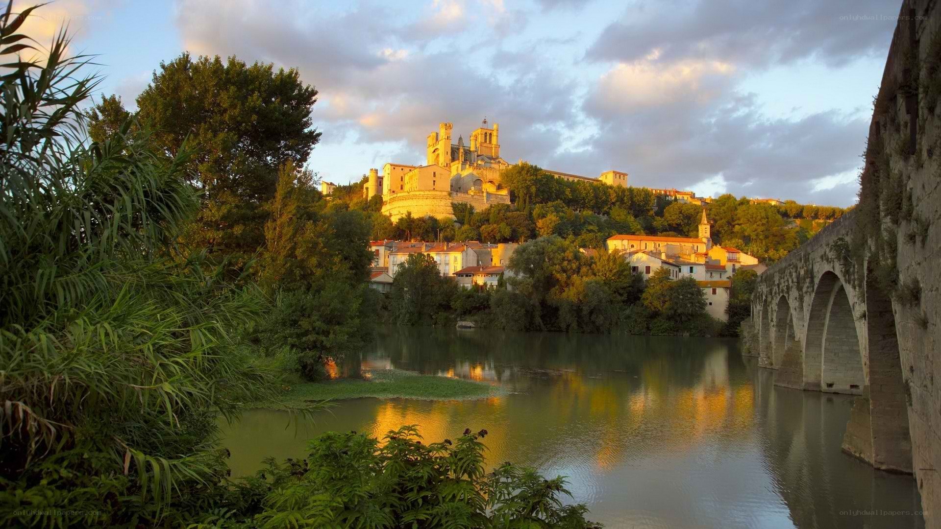 Sunset over Avignon's historic cityscape