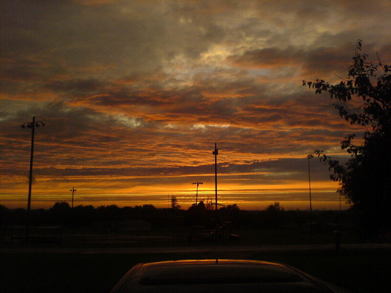 Sunset over Baseball Field