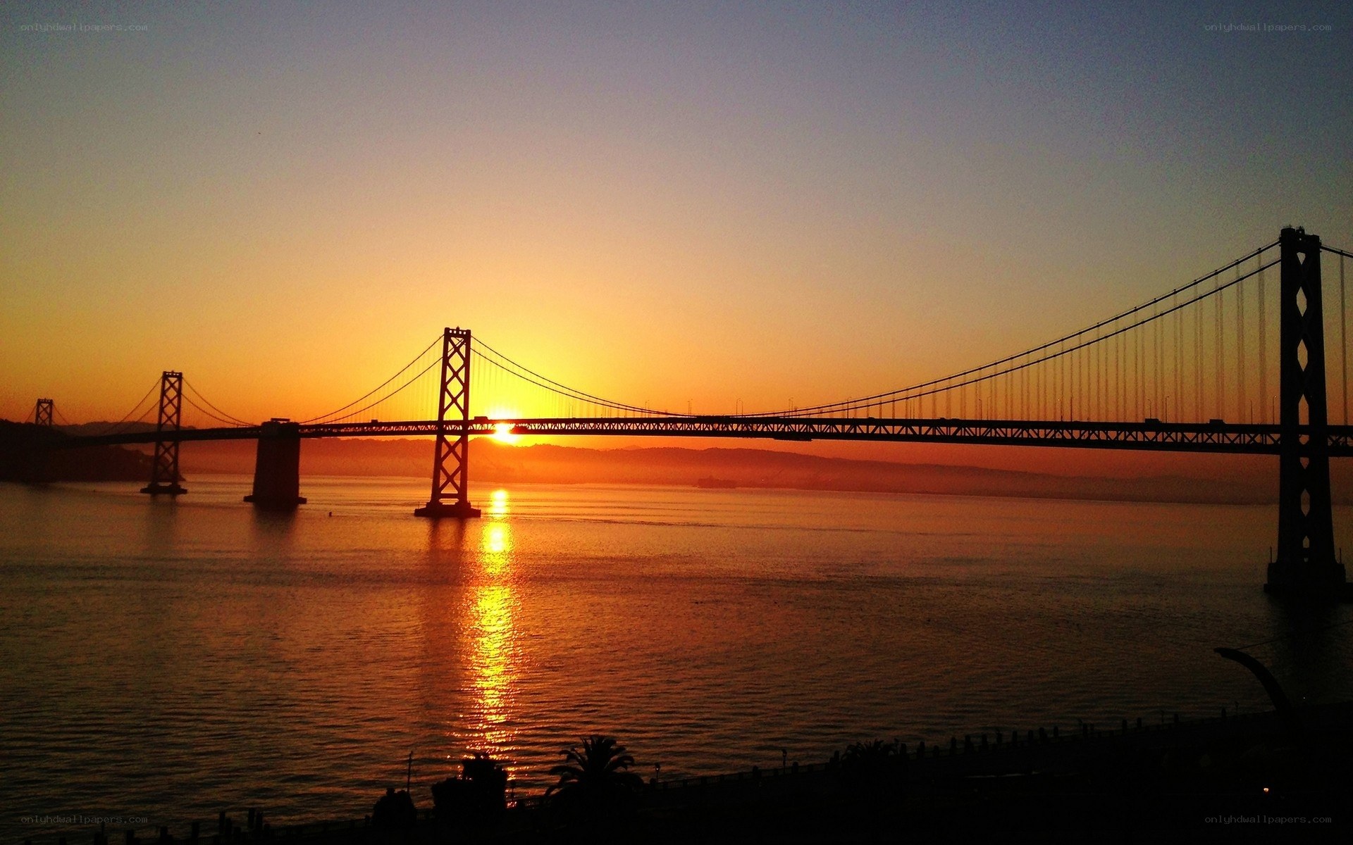 Sunset over Bay Bridge