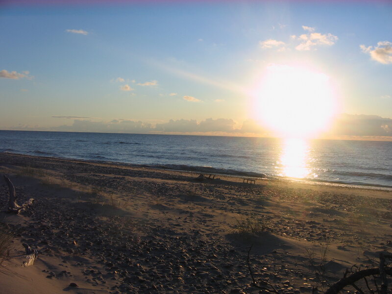Sunset over Beach — Blue, Serene