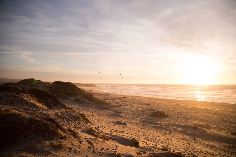 Sunset over Beach Dunes — Gold