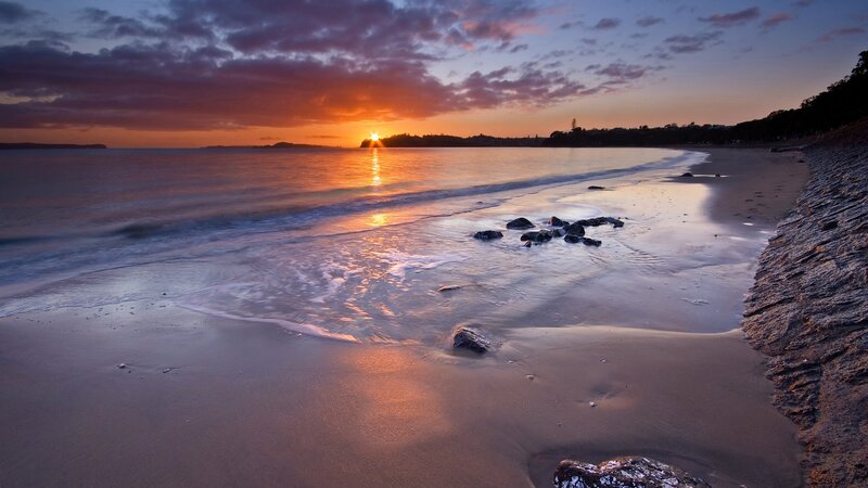Sunset over Beach — Photograph