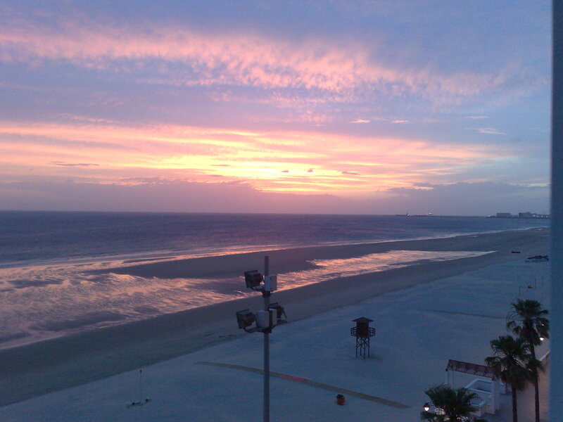 Sunset over Beach — Pink, Serene