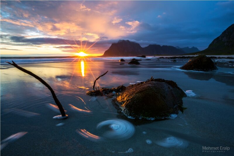 Sunset over Beach Rocks