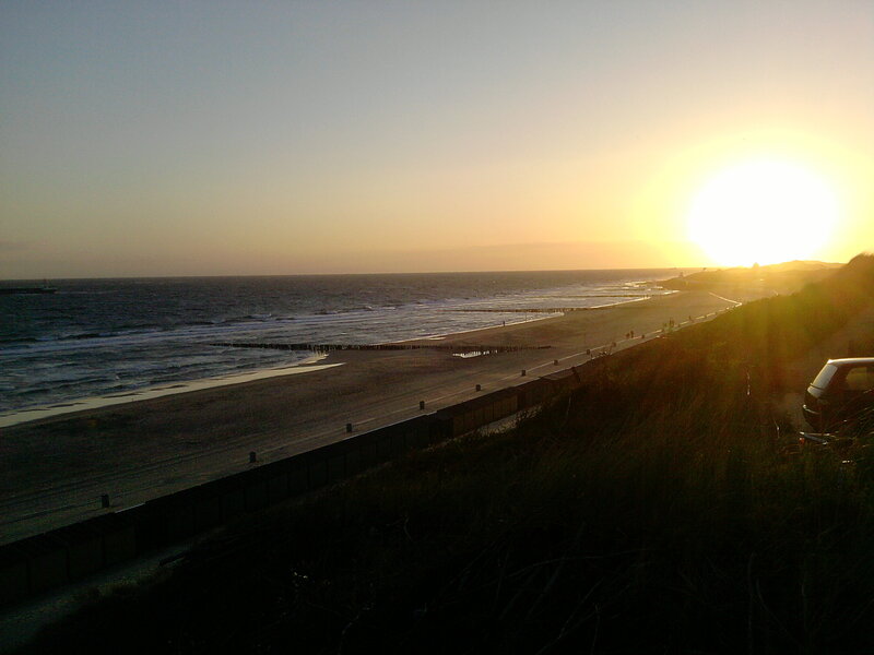 Sunset over Beach — Yellow, Serene, Photograph