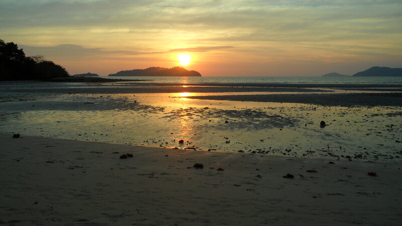 Sunset over Beach — Yellow, Serene