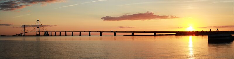 Sunset over Bridge — Orange, Serene, Photograph, Water